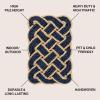 JONATHAN Y Scalloped Basketweave Coir Indoor Outdoor Mat 18″X30″ Natural/Bleach, Maeve Classic Coastal for Backyard, Patio, Porch, Easy-Cleaning, High Traffic, Pet-Friendly Non-Shedding NRF100B-1830(Navy/Bleach)