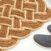 JONATHAN Y Scalloped Basketweave Coir Indoor Outdoor Mat 18″X30″ Natural/Bleach, Maeve Classic Coastal for Backyard, Patio, Porch, Easy-Cleaning, High Traffic, Pet-Friendly Non-Shedding NRF100B-1830(Natural/Bleach)