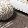 JONATHAN Y Stripe Geometric Indoor Outdoor Runner Rug 2X10 Beige/Brown, Zolak Berber for Backyard, Patio, Porch, Easy-Cleaning, High Traffic, Pet-Friendly, Non-Shedding (SMB124A-210)(Brown/Beige)