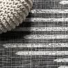 JONATHAN Y Stripe Geometric Indoor Outdoor Runner Rug 2X10 Beige/Brown, Zolak Berber for Backyard, Patio, Porch, Easy-Cleaning, High Traffic, Pet-Friendly, Non-Shedding (SMB124A-210)(Black/Ivory)