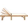 JONATHAN Y Trabuco Coastal Modern Acacia Wood Mesh 5-Position Outdoor Foldable Chaise Lounge Set with Side Table, White/Light Teak(White/Light Teak)