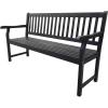 JONATHAN Y Acacia Wood Outdoor Bench, 59.1″ 3-Seat Slat-Back Patio Garden Bench with Heavy Duty 600-Lbs Support, for Porch Lawn Yard (BNH101D)(Black)