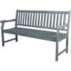JONATHAN Y Acacia Wood Outdoor Bench, 59.1″ 3-Seat Slat-Back Patio Garden Bench with Heavy Duty 600-Lbs Support, for Porch Lawn Yard (BNH101D)(Grey)