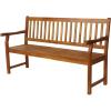 JONATHAN Y Acacia Wood Outdoor Bench, 59.1″ 3-Seat Slat-Back Patio Garden Bench with Heavy Duty 600-Lbs Support, for Porch Lawn Yard (BNH101D)(Teak)