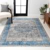 JONATHAN Y Anatolia Medallion Peacock Blue/Gray Indoor Area Rug, 5×8, Vintage, Glam, Easy-Cleaning for Living Room, Bedroom, Kitchen, Pet Friendly, Non-Shedding (RES109A-5)(4′ x 6′ (Rectangular))