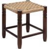 JONATHAN Y Columnar Handcrafted Teak Wood Outdoor Counter Stool, 25.5″ Height, Casual Boho Style, Synthetic Woven Rattan Seat, Weather Resistant Patio Furniture, Light Brown/Dark Brown Wood (CSL3004A)(Light Brown/Dark Brown)