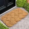 JONATHAN Y Scalloped Basketweave Coir Indoor Outdoor Mat 18″X30″ Natural/Bleach, Maeve Classic Coastal for Backyard, Patio, Porch, Easy-Cleaning, High Traffic, Pet-Friendly Non-Shedding NRF100B-1830(Natural)