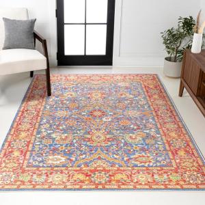 JONATHAN Y Irving Plum/Terracotta Indoor Area Rug, 5×8, Transitional, Traditional, Easy-Cleaning for Living Room, Bedroom, Kitchen, Pet Friendly, Non-Shedding (MDP302A-5)(5’3″ x 7’7″ (Rectangular))