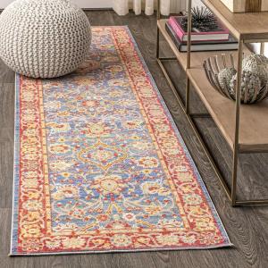 JONATHAN Y Irving Plum/Terracotta Indoor Area Rug, 5×8, Transitional, Traditional, Easy-Cleaning for Living Room, Bedroom, Kitchen, Pet Friendly, Non-Shedding (MDP302A-5)(2’2″ x 8′ (Runner))
