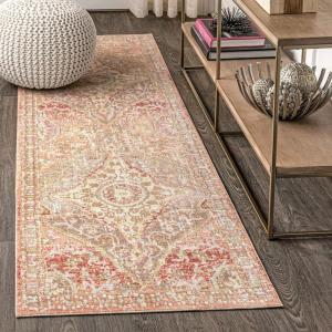 JONATHAN Y Petras Modern Ornate Medallion Gray/Brown Indoor Area Rug, 5×8, Transitional, Traditional, Easy-Cleaning for Living Room, Bedroom, Kitchen, Pet Friendly, Non-Shedding (MDP307A-5)(Brown)