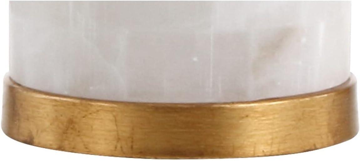 image:imageJONATHAN Y 255 WhiteGold Leaf Alabaster 2Light Rectangular Table Lamp with Night Light Modern Coastal Bedside Lamp for Bedroom with White Linen Drum Shade LED Bulbs Included JYL6203AWhiteGold Leaf