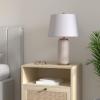 JONATHAN Y 25.5″ White/Gold Leaf Alabaster 2-Light Rectangular Table Lamp with Night Light Modern Coastal Bedside Lamp for Bedroom with White Linen Drum Shade LED Bulbs Included JYL6203A(White/Gold Leaf)