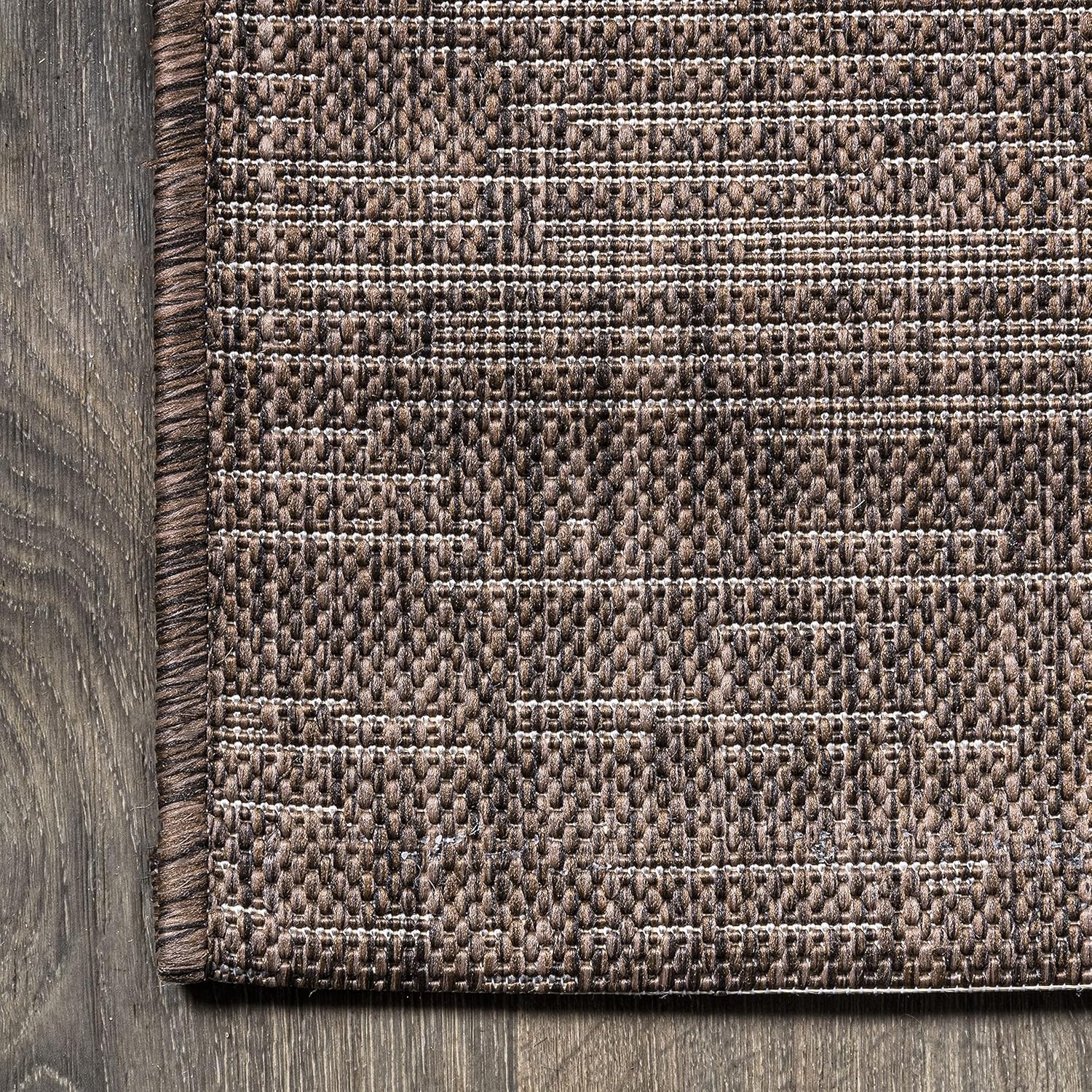 image:imageJONATHAN Y Modern Strie Indoor Outdoor Area Rug 3X5 BlueBeige Tavira for Backyard Patio Porch EasyCleaning High Traffic PetFriendly NonShedding SMB113A3BrownBeige