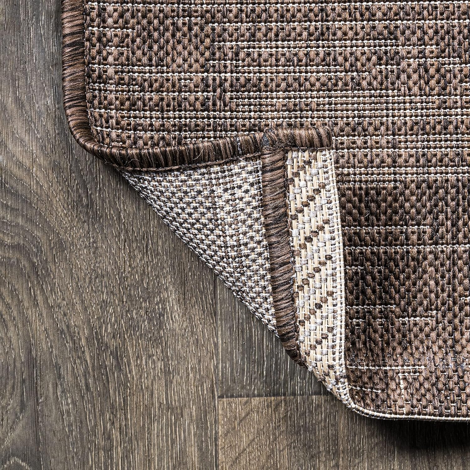 image:imageJONATHAN Y Modern Strie Indoor Outdoor Area Rug 3X5 BlueBeige Tavira for Backyard Patio Porch EasyCleaning High Traffic PetFriendly NonShedding SMB113A3BrownBeige