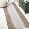 JONATHAN Y Modern Strie’ Indoor Outdoor Area Rug 3X5 Blue/Beige, Tavira for Backyard, Patio, Porch, Easy-Cleaning, High Traffic, Pet-Friendly, Non-Shedding (SMB113A-3)(Brown/Beige)