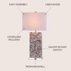 JONATHAN Y 29″ Natural Seashell and Crystal Table Lamp, Coastal Mosaic Capiz Shell Bedside Lamp for Living Room Bedroom, White Linen Rectangle Shade, LED Bulb Included JYL1059A