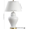 JONATHAN Y 33″ White Modern Ceramic Ginger Jar Table Lamp for Living Room, Traditional Bedside Lamp for Bedroom Entryway, White Linen Shade, LED Bulb Included (JYL6619A)(White)