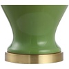 JONATHAN Y 33″ White Modern Ceramic Ginger Jar Table Lamp for Living Room, Traditional Bedside Lamp for Bedroom Entryway, White Linen Shade, LED Bulb Included (JYL6619A)(Green)