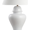 JONATHAN Y 33″ White Modern Ceramic Ginger Jar Table Lamp for Living Room, Traditional Bedside Lamp for Bedroom Entryway, White Linen Shade, LED Bulb Included (JYL6619A)(White)