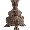 JONATHAN Y 33.5″ Antique Brown Resin Table Lamp, Traditional French Country Candlestick Lamp with Acrylic Crystals and Gray Linen Shade for Living Room, LED Bulb Included JYL3030A