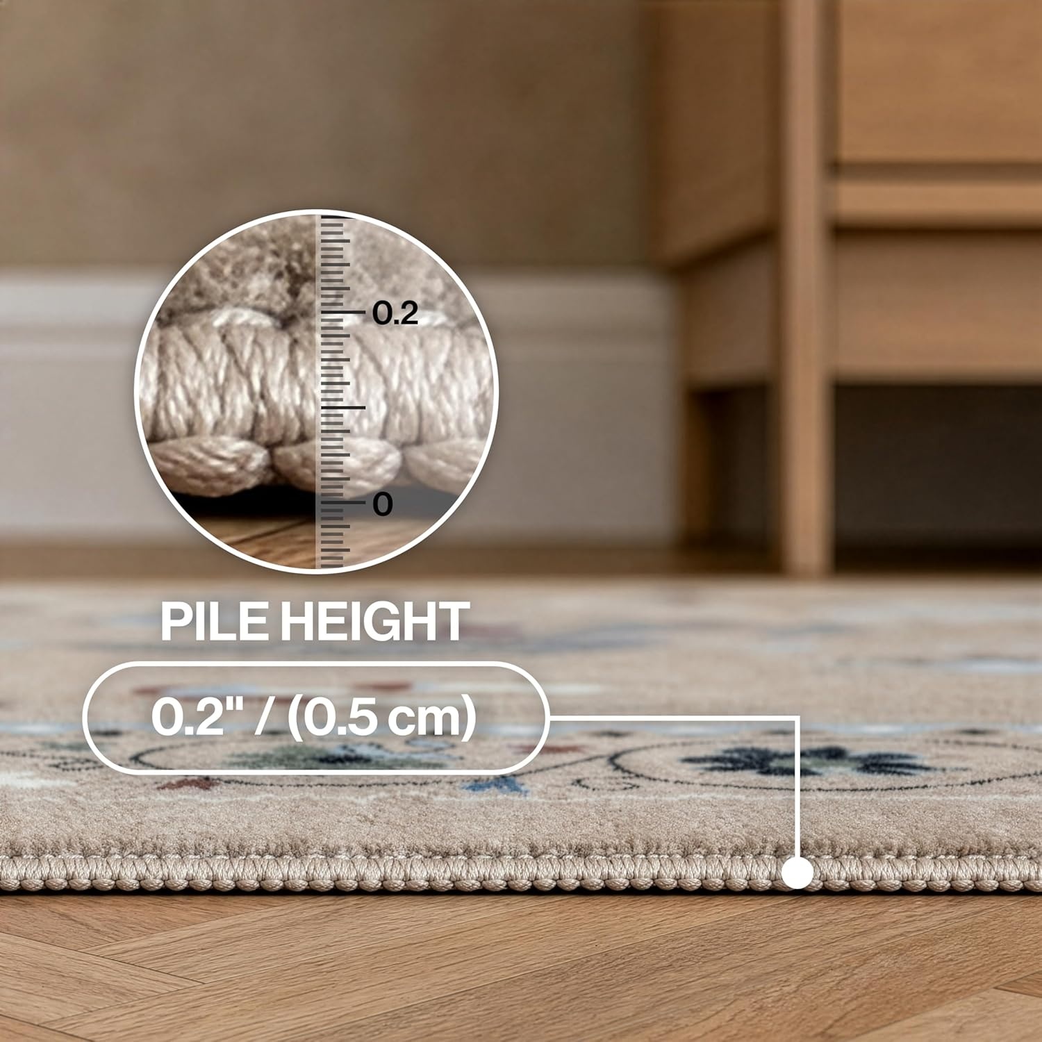 image:imageJONATHAN Y Animal Washable Polyester MachineWashable Runner Rug Charcoal Catmosphere Festive Feline Floral Border Design 2 x 8 Whimsical LowPile with NonSlip Backing for Hallway ANM100C28Tan