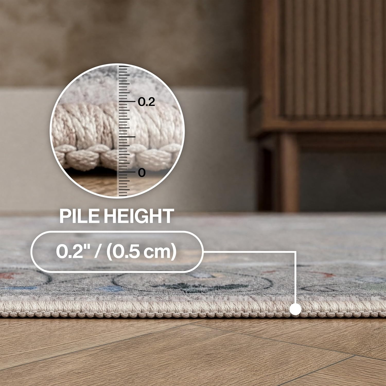 image:imageJONATHAN Y Animal Washable Polyester MachineWashable Runner Rug Charcoal Catmosphere Festive Feline Floral Border Design 2 x 8 Whimsical LowPile with NonSlip Backing for Hallway ANM100C28Taupe