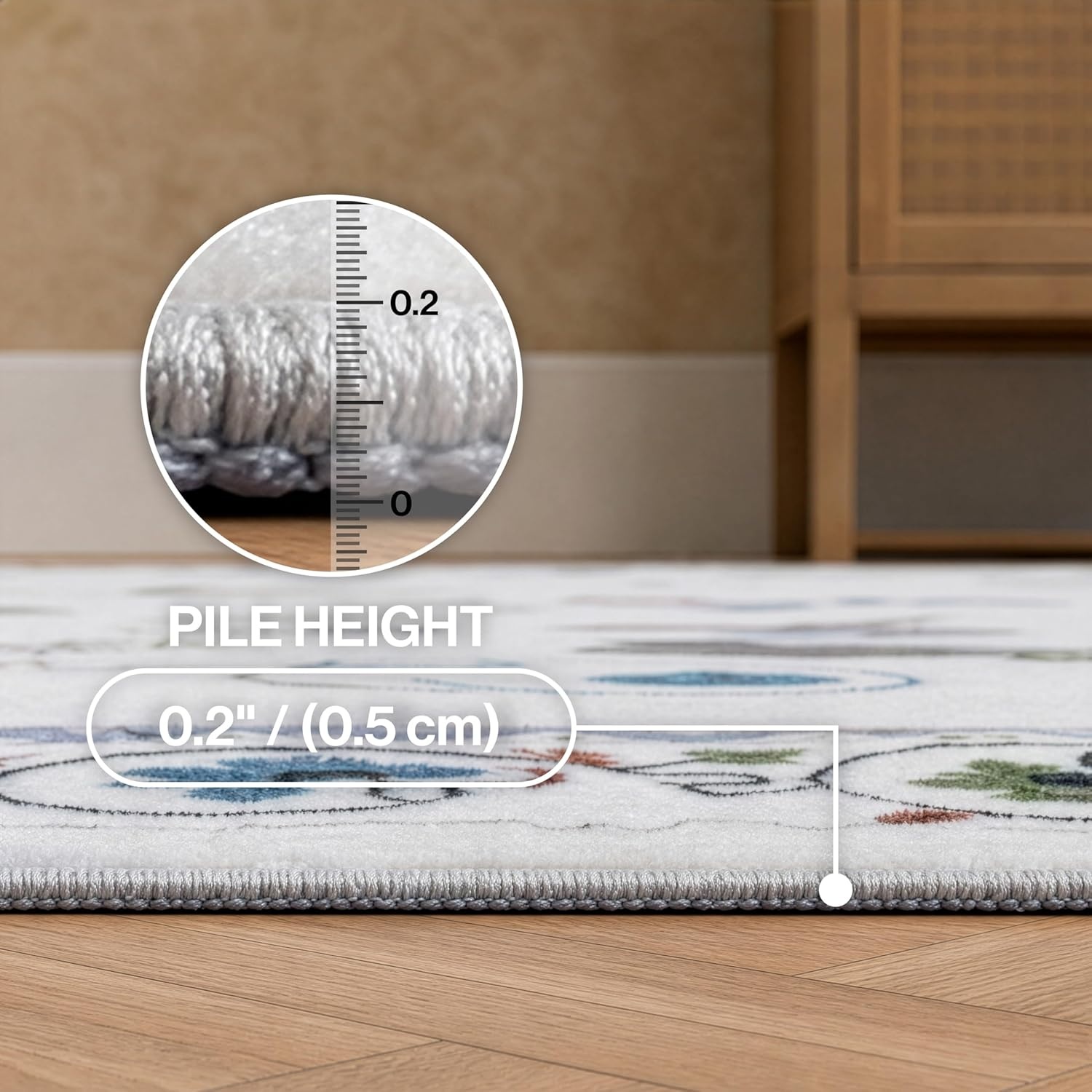 image:imageJONATHAN Y Animal Washable Polyester MachineWashable Runner Rug Charcoal Catmosphere Festive Feline Floral Border Design 2 x 8 Whimsical LowPile with NonSlip Backing for Hallway ANM100C28Ivory