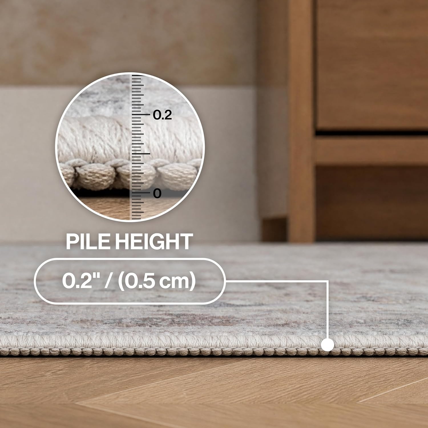 image:imageJONATHAN Y Patina Washable Polyester MachineWashable Runner Rug Charcoal and Beige Kisara Oushak Style Distressed Border 2 x 8 Vintage LowPile with NonSlip Backing Hallway PTN101B28BeigeCream