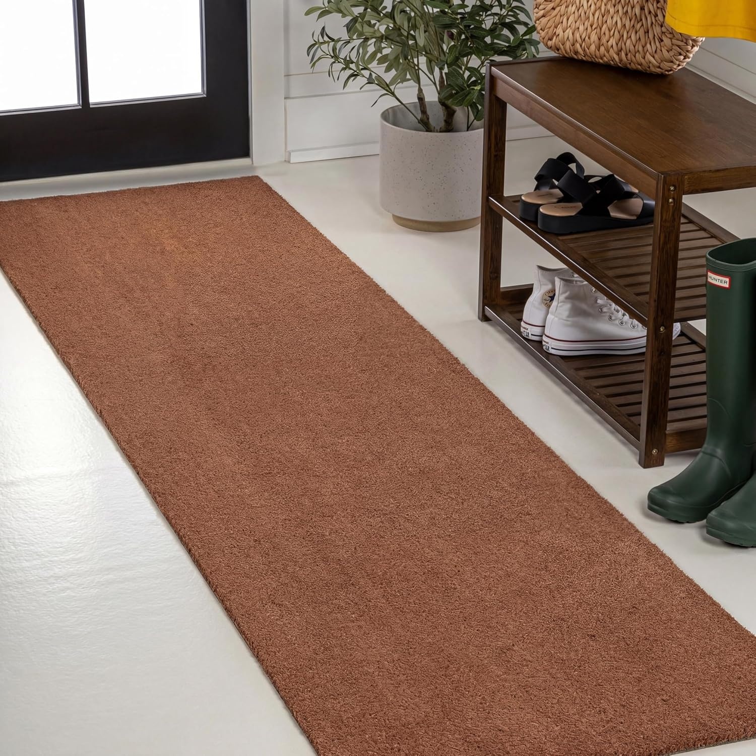 image:imageJONATHAN Y Peater Classic Casual Commercial Natural Coir Taupe 2 ft x 8 ft Doormat for Entrance Front Door Entryway CHG100C28Beige