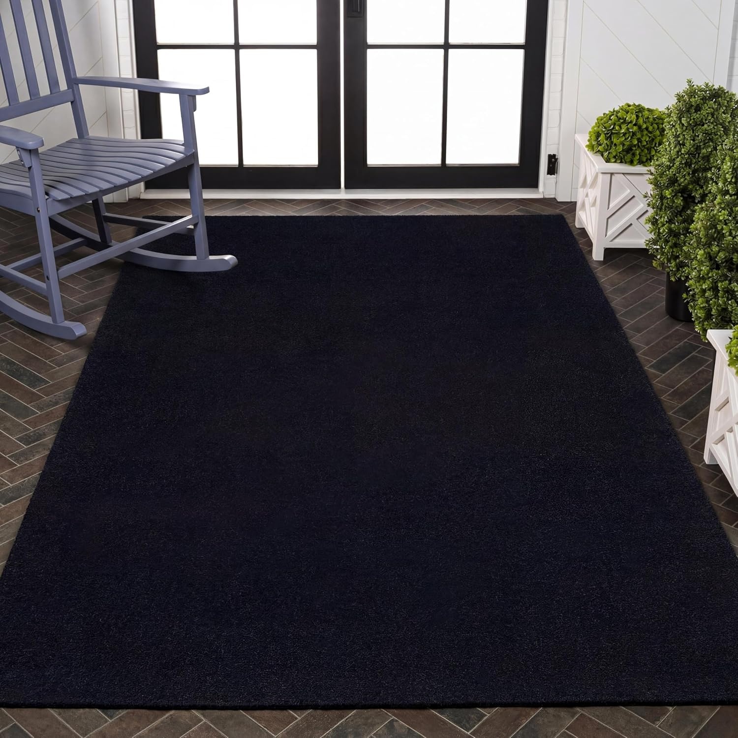 image:imageJONATHAN Y Peater Classic Casual Commercial Natural Coir Taupe 2 ft x 8 ft Doormat for Entrance Front Door Entryway CHG100C28Black