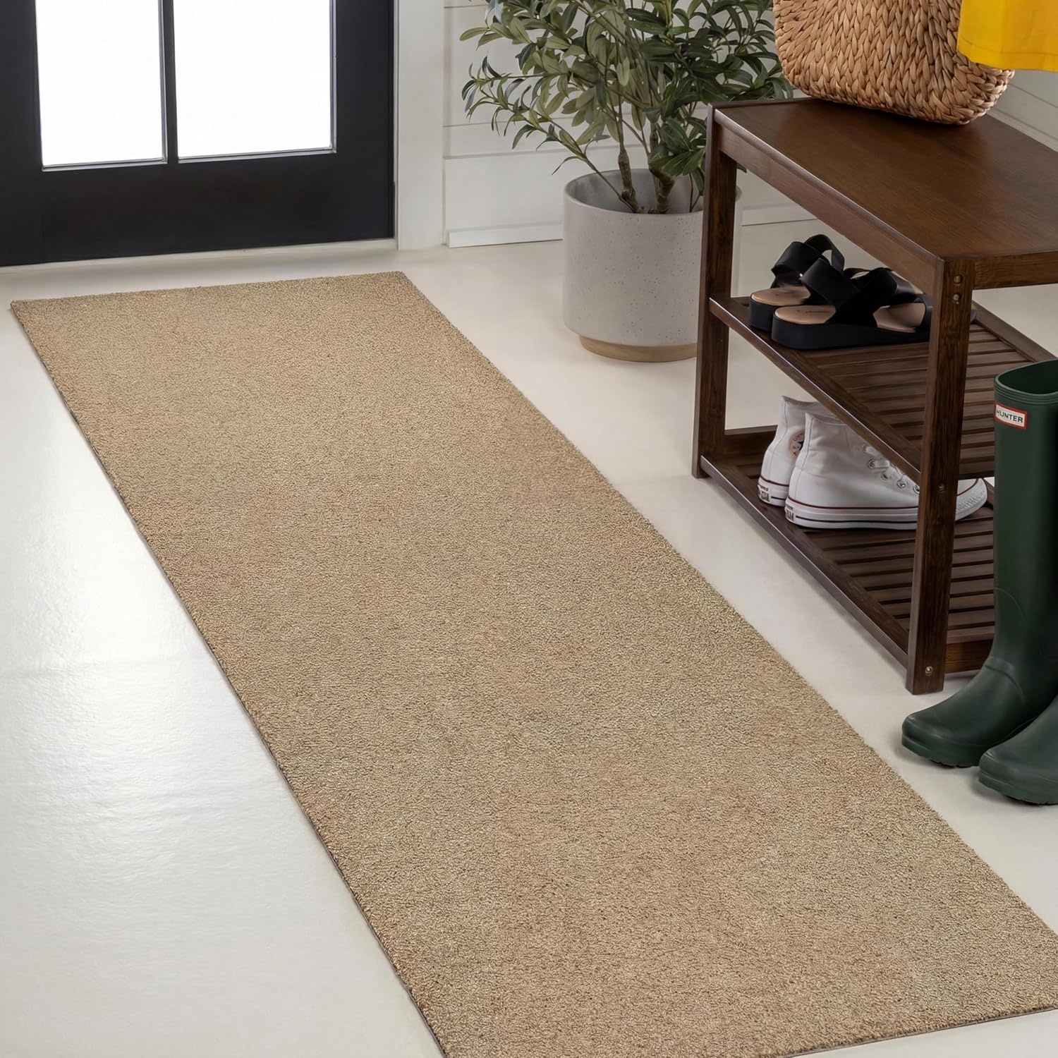 image:imageJONATHAN Y Peater Classic Casual Commercial Natural Coir Taupe 2 ft x 8 ft Doormat for Entrance Front Door Entryway CHG100C28Bleach