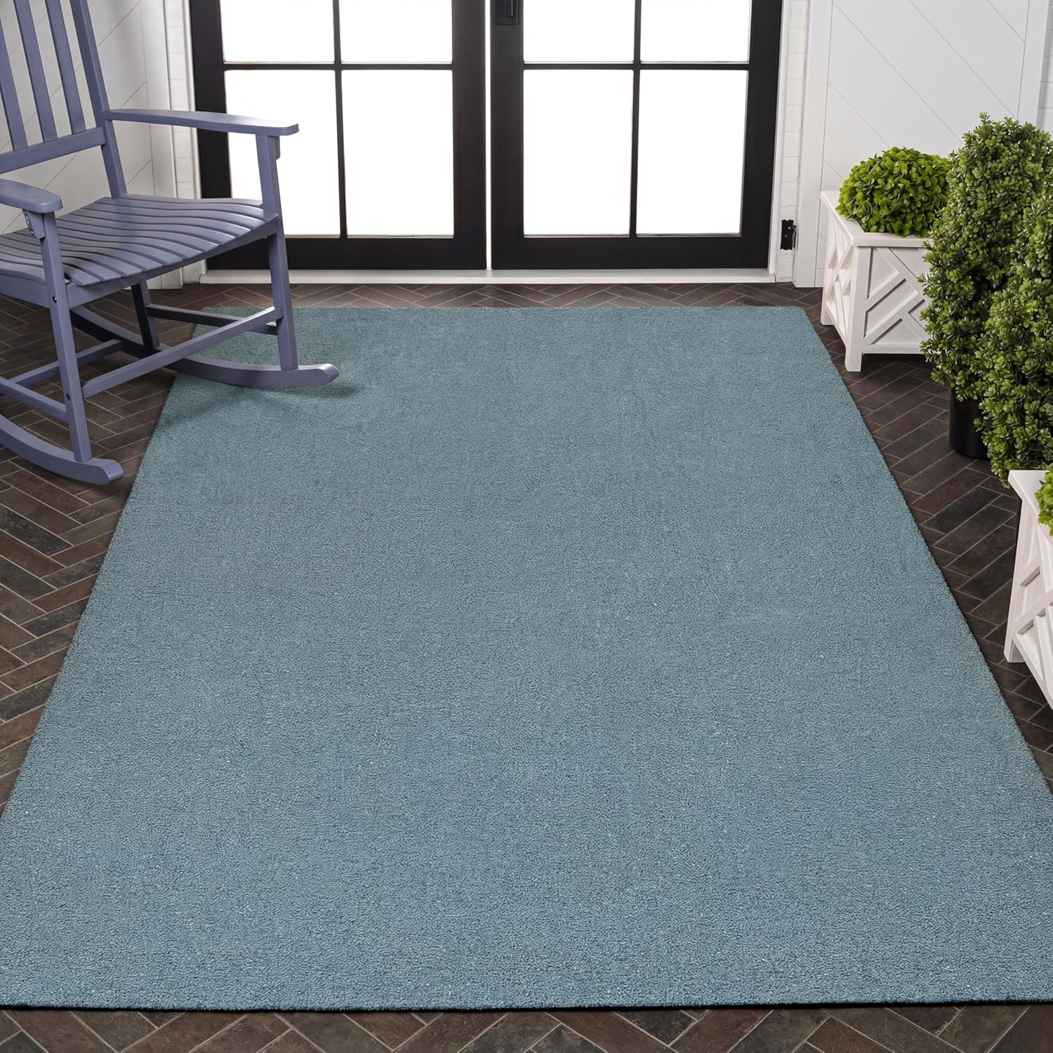 image:imageJONATHAN Y Peater Classic Casual Commercial Natural Coir Taupe 2 ft x 8 ft Doormat for Entrance Front Door Entryway CHG100C28Coastal Blue