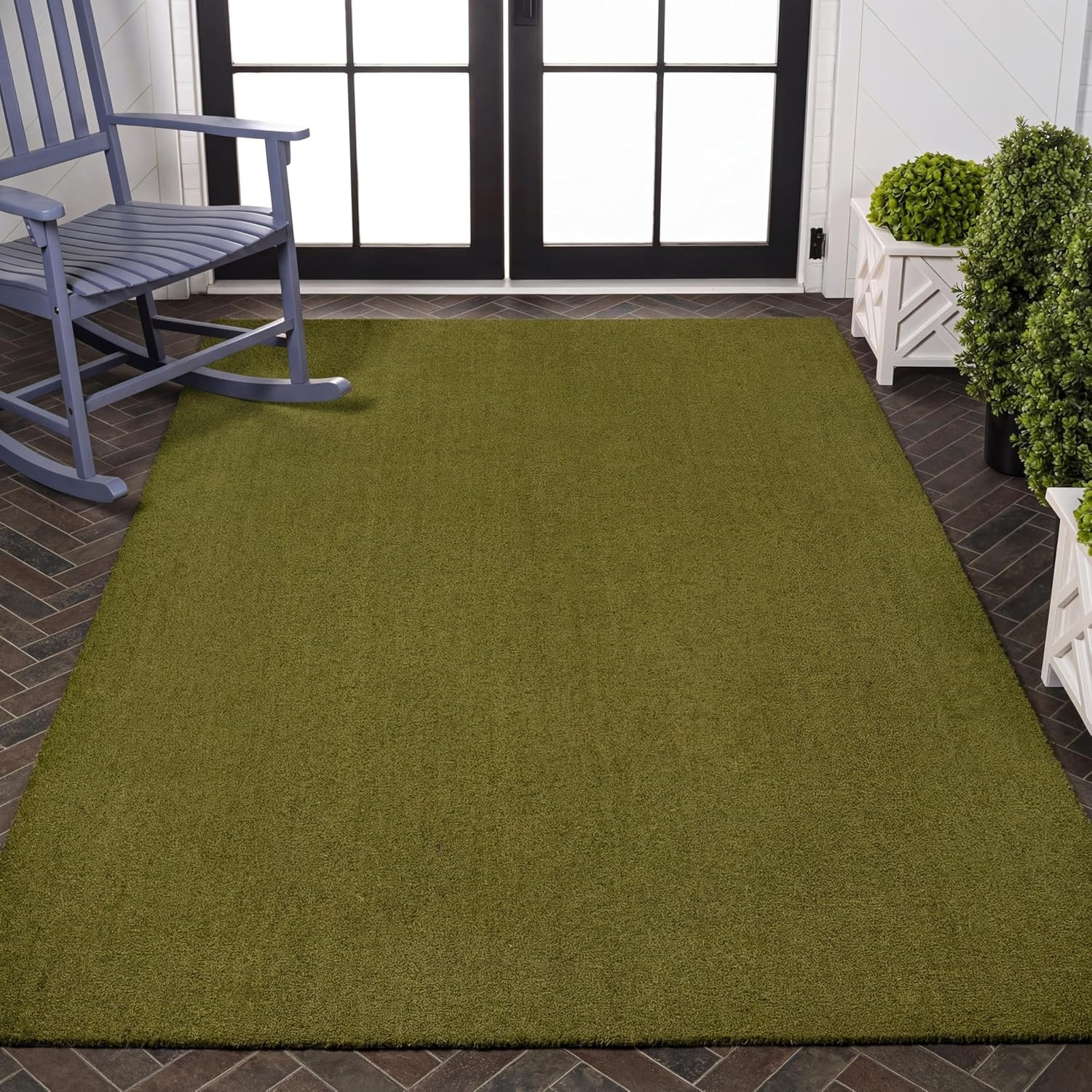 image:imageJONATHAN Y Peater Classic Casual Commercial Natural Coir Taupe 2 ft x 8 ft Doormat for Entrance Front Door Entryway CHG100C28Green