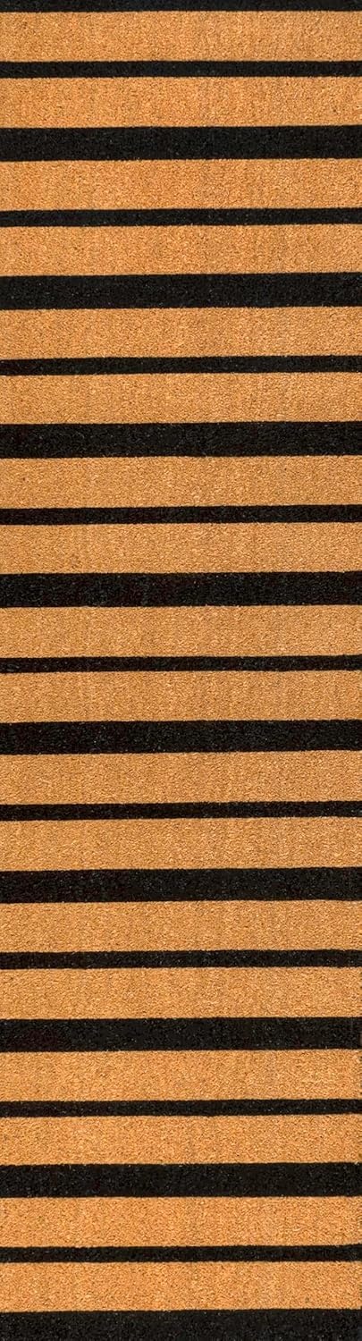 image:imageJONATHAN Y Peater Classic Casual Commercial Natural Coir Taupe 2 ft x 8 ft Doormat for Entrance Front Door Entryway CHG100C28NaturalBlack