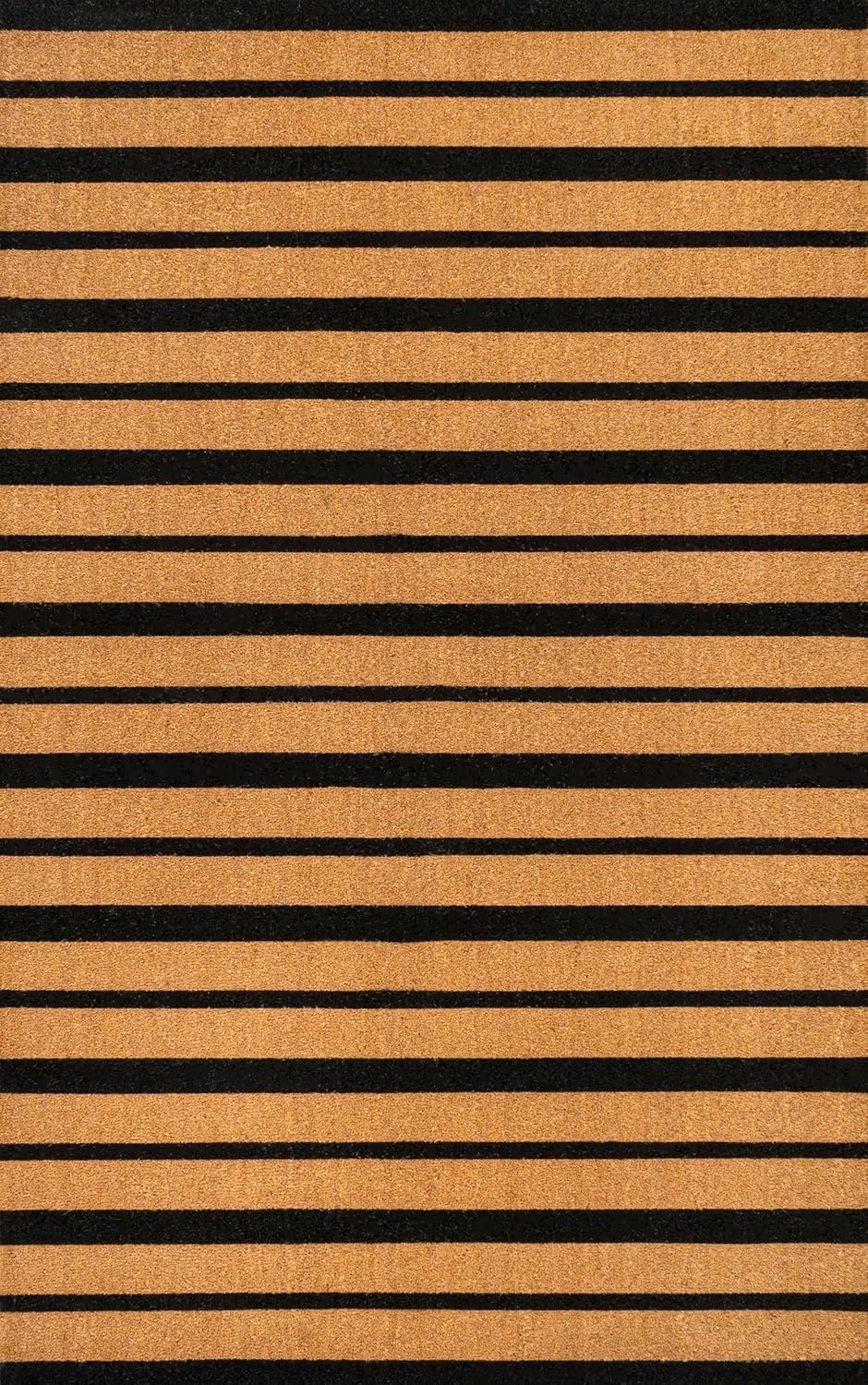 image:imageJONATHAN Y Peater Classic Casual Commercial Natural Coir Taupe 2 ft x 8 ft Doormat for Entrance Front Door Entryway CHG100C28NaturalBlack