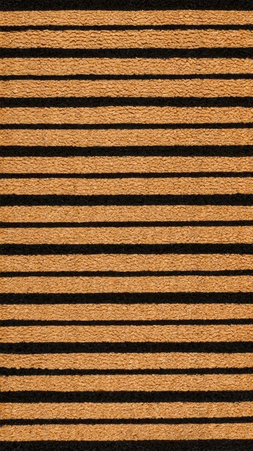 image:imageJONATHAN Y Peater Classic Casual Commercial Natural Coir Taupe 2 ft x 8 ft Doormat for Entrance Front Door Entryway CHG100C28NaturalBlack