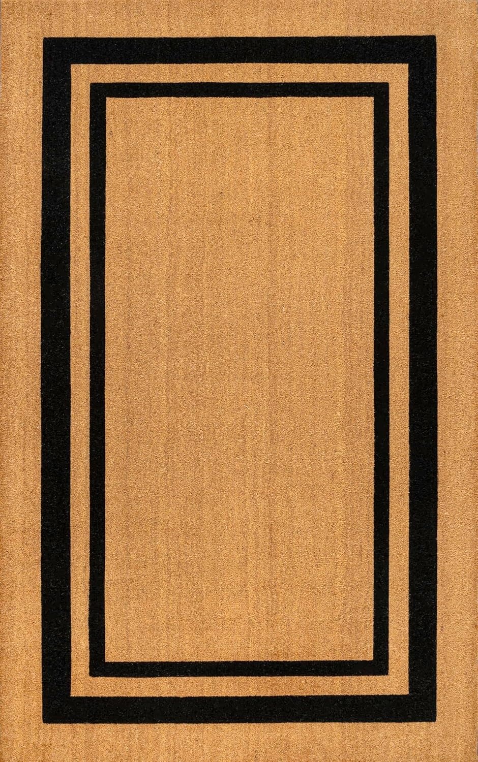 image:imageJONATHAN Y Peater Classic Casual Commercial Natural Coir Taupe 2 ft x 8 ft Doormat for Entrance Front Door Entryway CHG100C28NaturalBlack Border