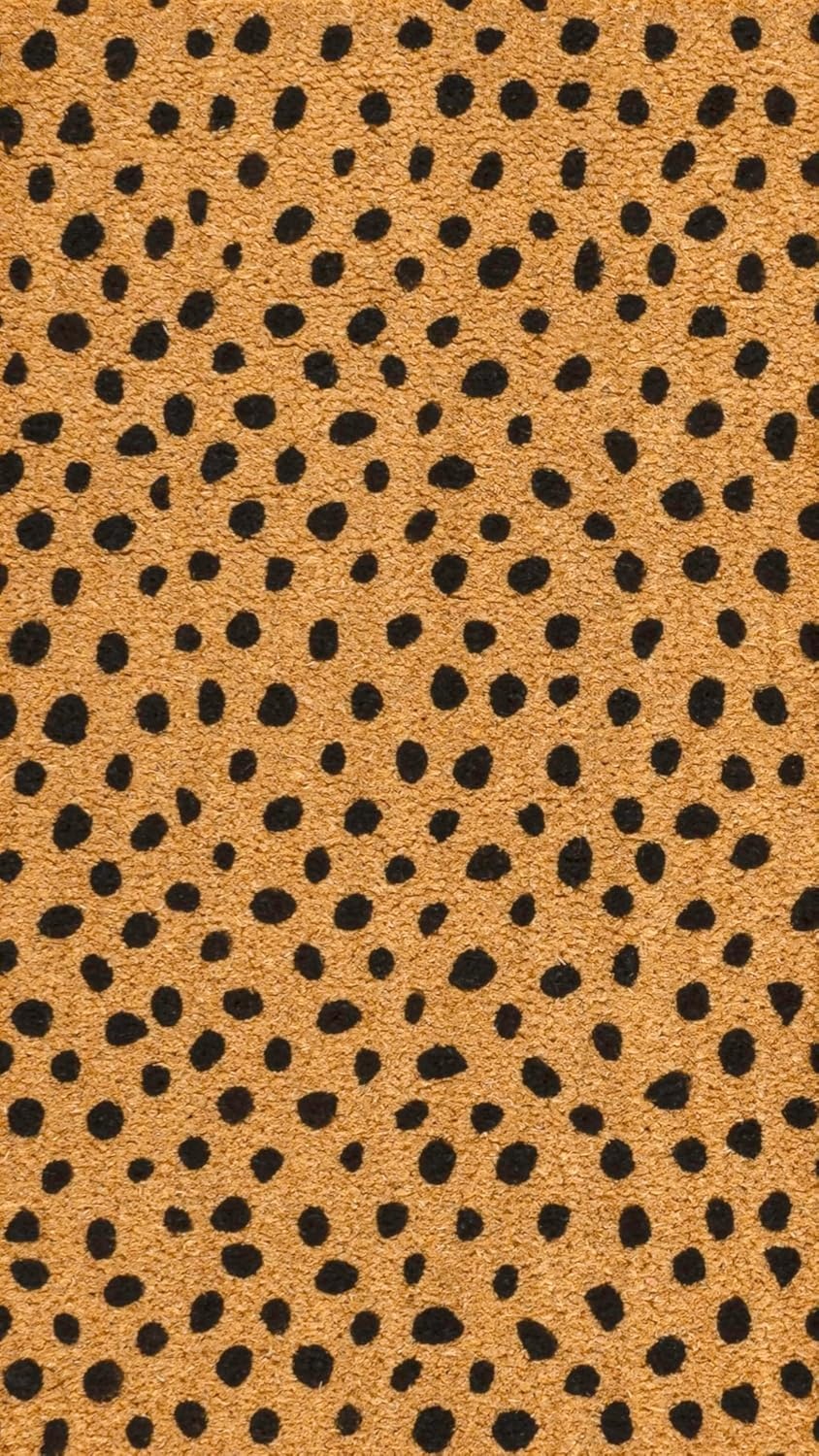 image:imageJONATHAN Y Peater Classic Casual Commercial Natural Coir Taupe 2 ft x 8 ft Doormat for Entrance Front Door Entryway CHG100C28NaturalBlack Dot