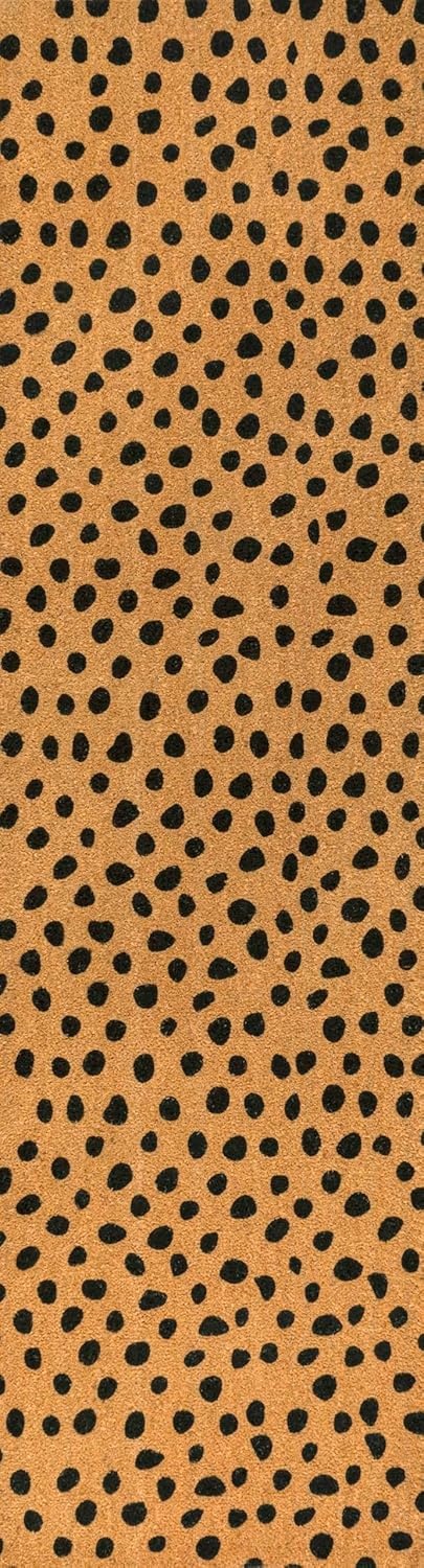 image:imageJONATHAN Y Peater Classic Casual Commercial Natural Coir Taupe 2 ft x 8 ft Doormat for Entrance Front Door Entryway CHG100C28NaturalBlack Dot