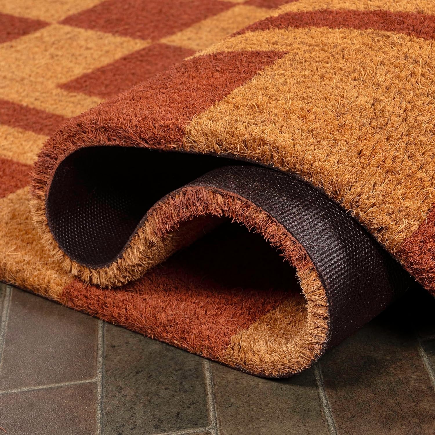 image:imageJONATHAN Y Peater Classic Casual Commercial Natural Coir Taupe 2 ft x 8 ft Doormat for Entrance Front Door Entryway CHG100C28NaturalRed