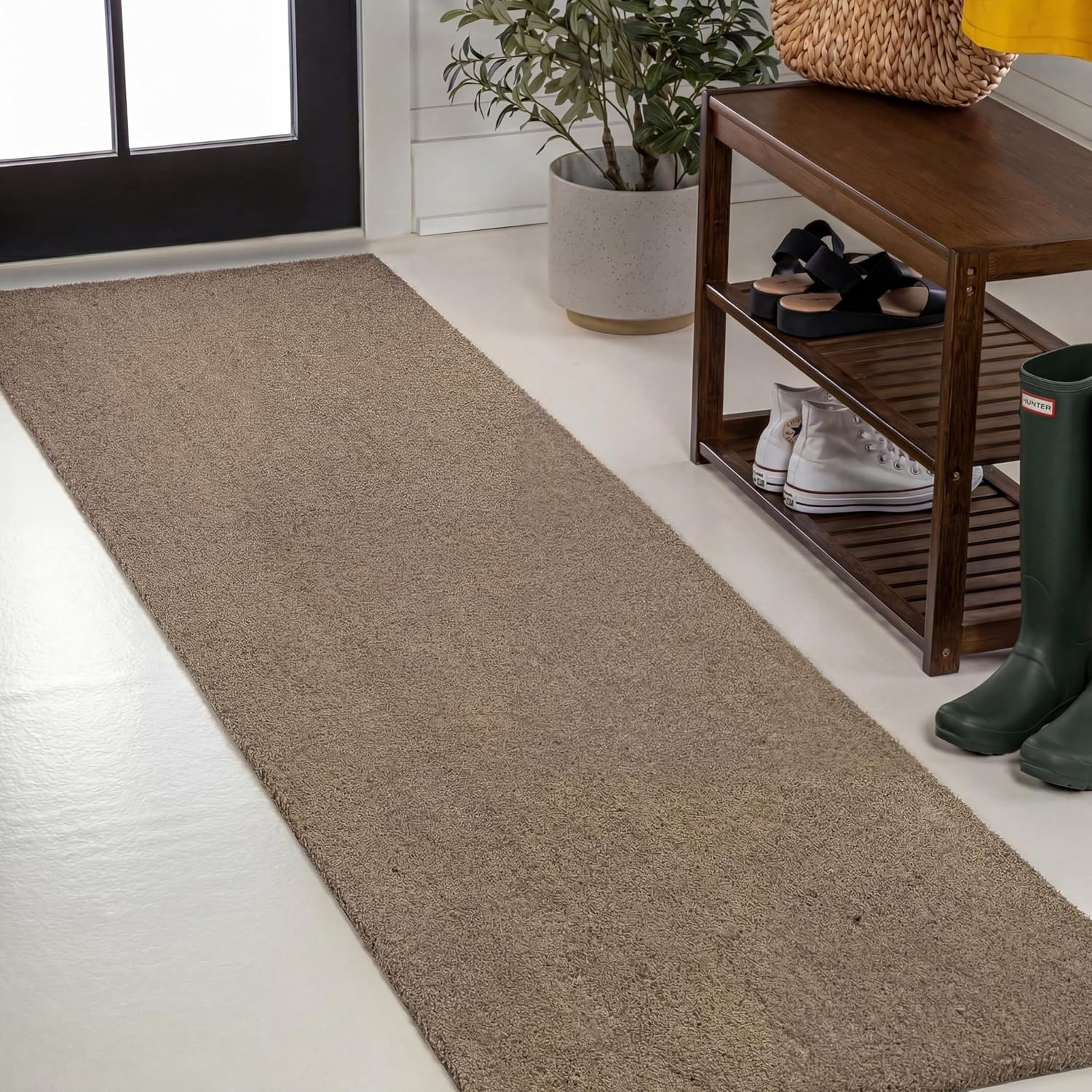 image:imageJONATHAN Y Peater Classic Casual Commercial Natural Coir Taupe 2 ft x 8 ft Doormat for Entrance Front Door Entryway CHG100C28Taupe