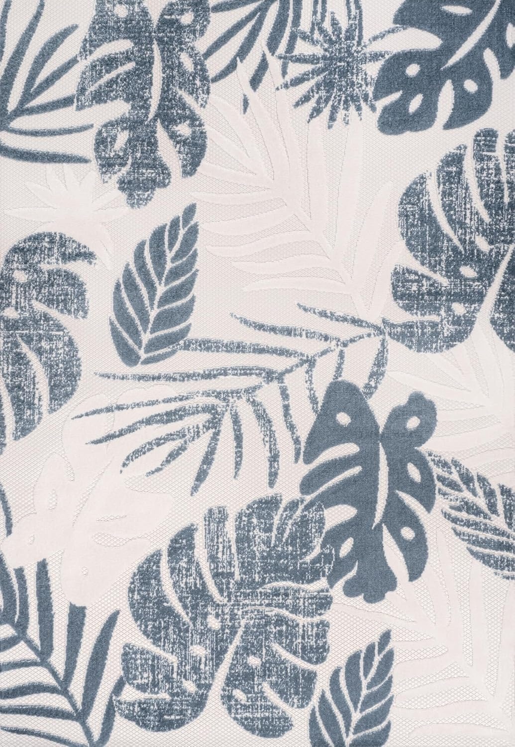 image:imageJONATHAN Y Tropical Leaf Indoor Outdoor Runner Rug 2X8 CreamDark Blue Monstera HighLow for Backyard Patio Porch EasyCleaning High Traffic PetFriendly NonShedding AMC113E28CreamDark Blue