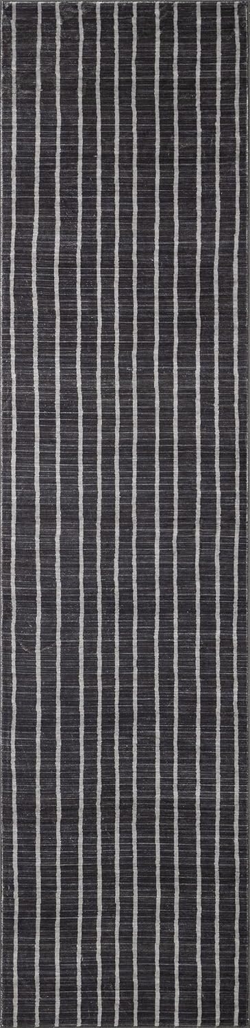 image:imageJONATHAN Y Washable Orton Distressed Ticking Stripe 2 x 8 MachineWashable Polyester Runner Rug Beige and Cream Farmhouse Vintage Style with Low Pile for Hallway WSH519F28CharcoalCream