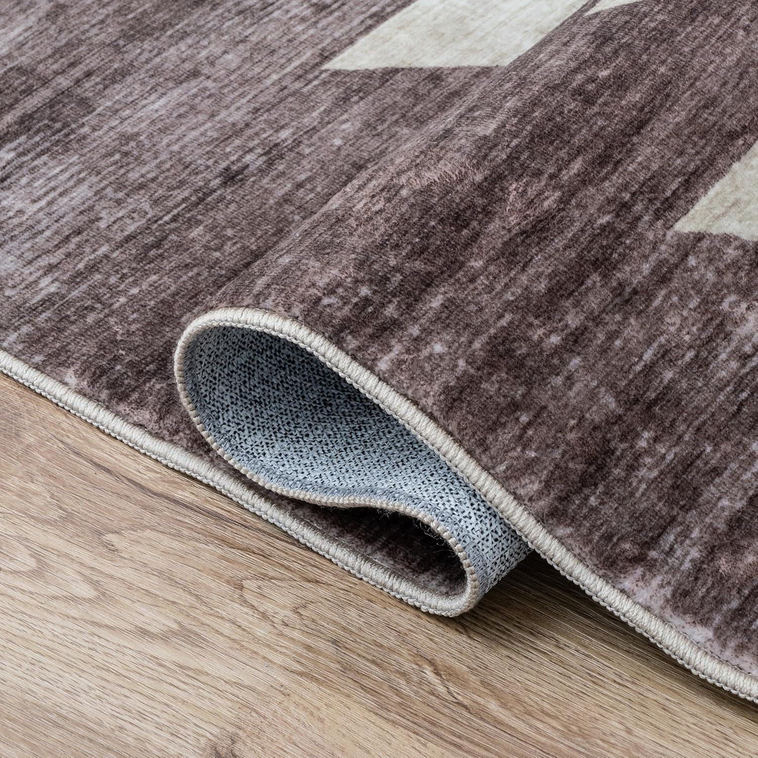 image:imageJONATHAN Y Washable Peyton Minimalist Geometric Totem 2 x 8 Runner Rug Charcoal and Cream Southwestern Modern MachineWashable LowPile Polyester with NonSlip Backing for Hallway WSH510H28BrownCream