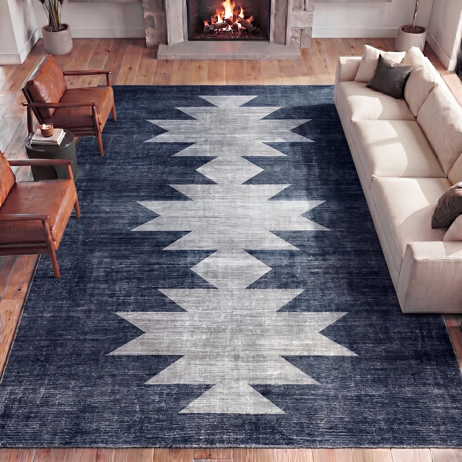 image:imageJONATHAN Y Washable Peyton Minimalist Geometric Totem 2 x 8 Runner Rug Charcoal and Cream Southwestern Modern MachineWashable LowPile Polyester with NonSlip Backing for Hallway WSH510H28CharcoalCream