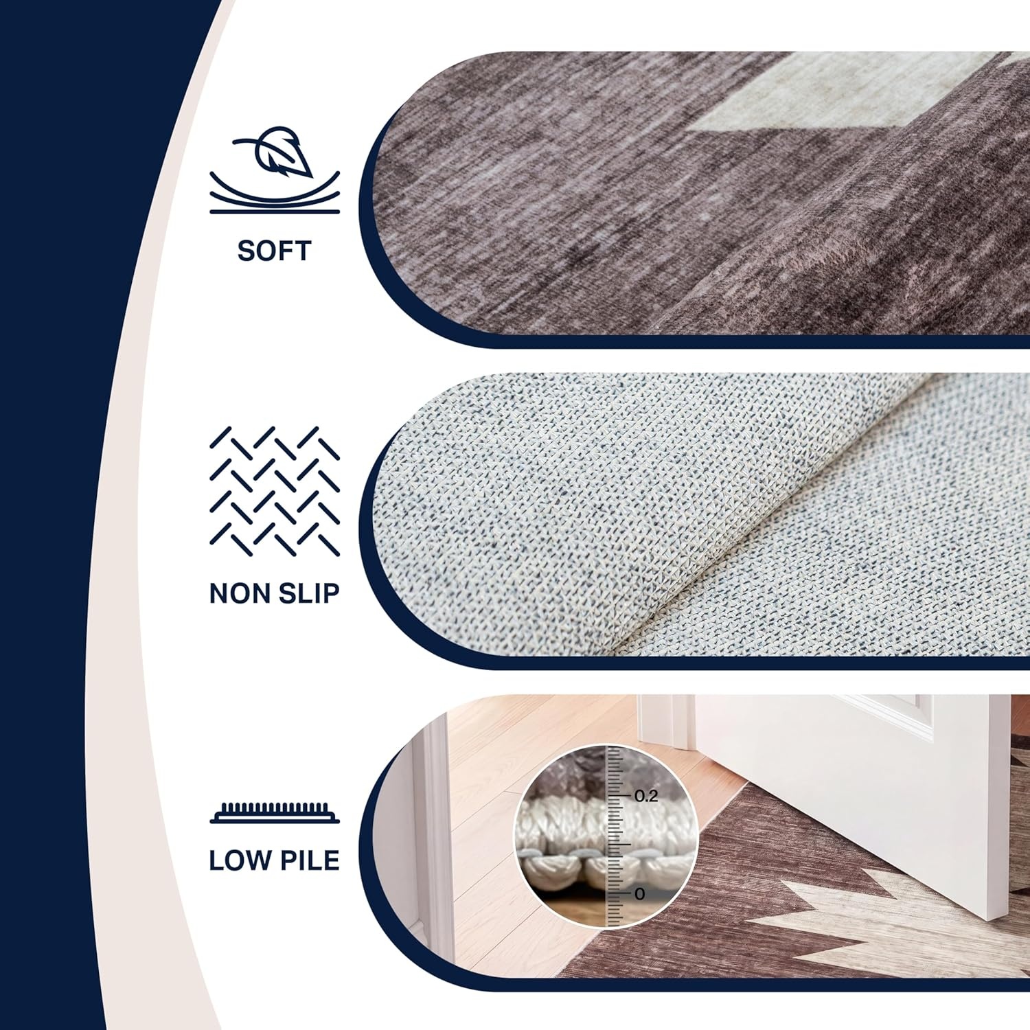 image:imageJONATHAN Y Washable Peyton Minimalist Geometric Totem 2 x 8 Runner Rug Charcoal and Cream Southwestern Modern MachineWashable LowPile Polyester with NonSlip Backing for Hallway WSH510H28BrownCream