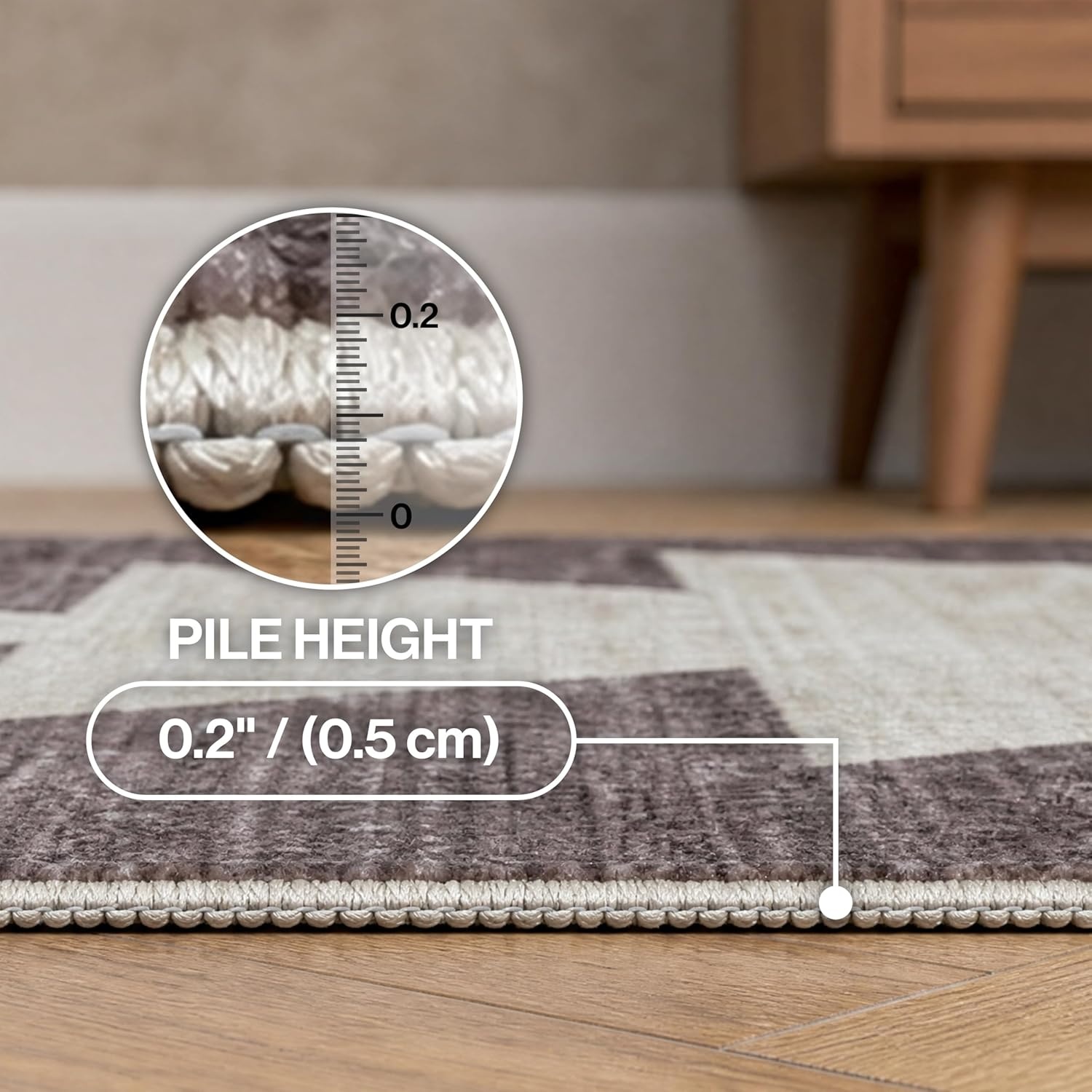image:imageJONATHAN Y Washable Peyton Minimalist Geometric Totem 2 x 8 Runner Rug Charcoal and Cream Southwestern Modern MachineWashable LowPile Polyester with NonSlip Backing for Hallway WSH510H28BrownCream
