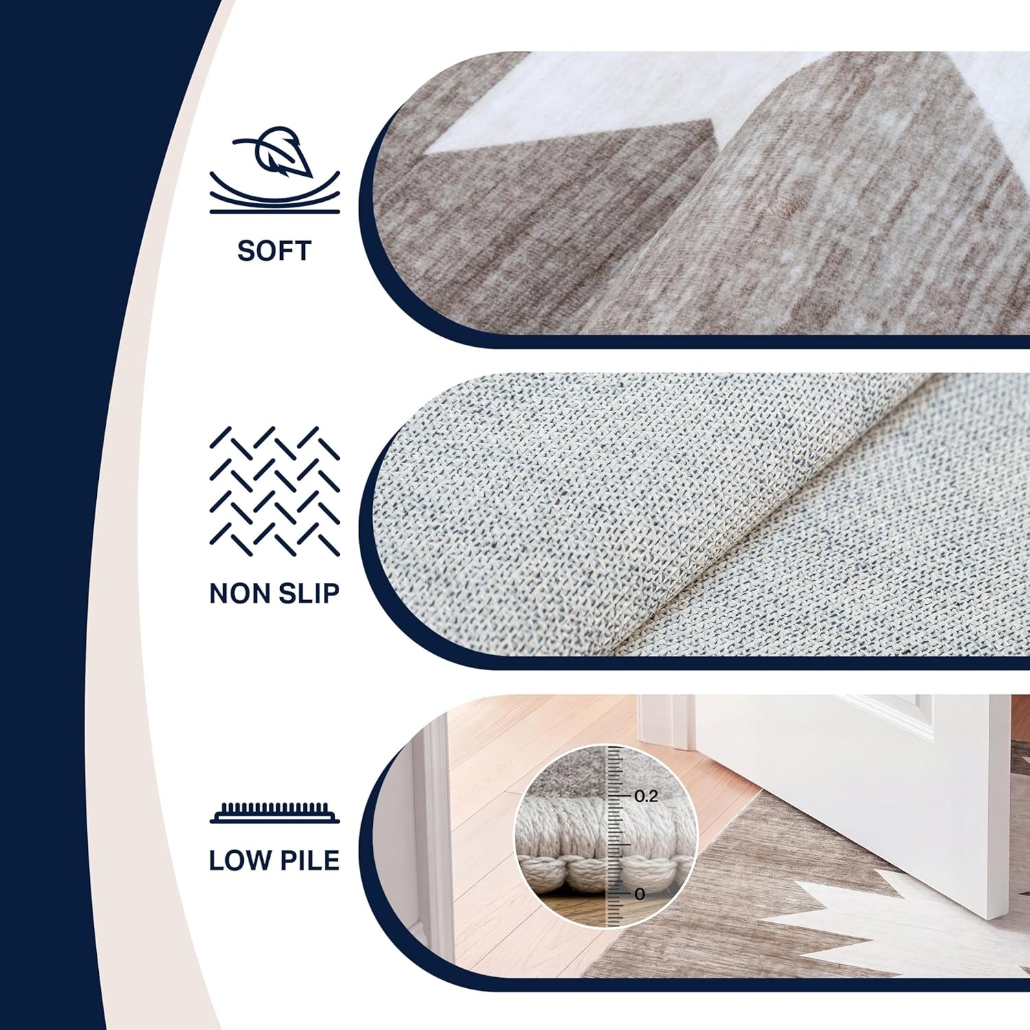 image:imageJONATHAN Y Washable Peyton Minimalist Geometric Totem 2 x 8 Runner Rug Charcoal and Cream Southwestern Modern MachineWashable LowPile Polyester with NonSlip Backing for Hallway WSH510H28BeigeCream