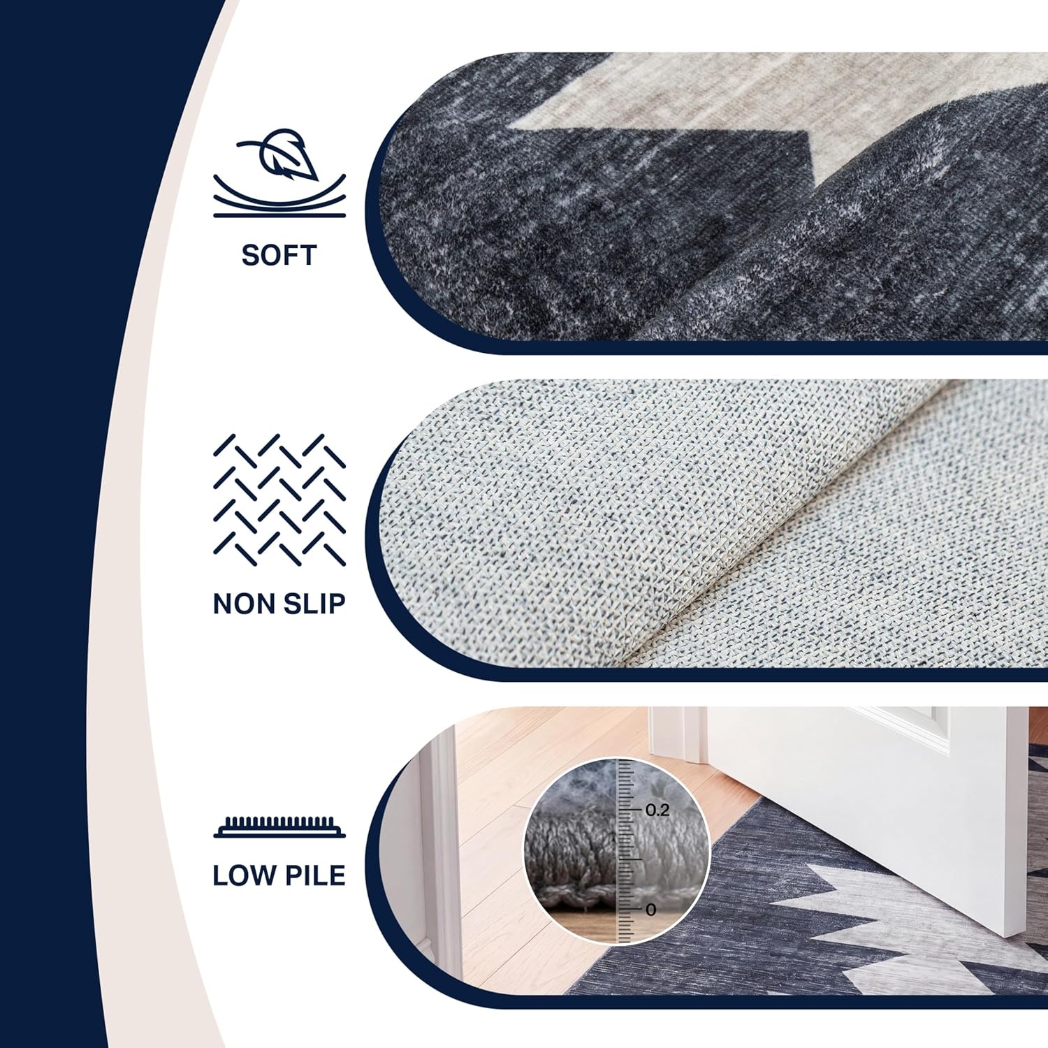 image:imageJONATHAN Y Washable Peyton Minimalist Geometric Totem 2 x 8 Runner Rug Charcoal and Cream Southwestern Modern MachineWashable LowPile Polyester with NonSlip Backing for Hallway WSH510H28CharcoalCream