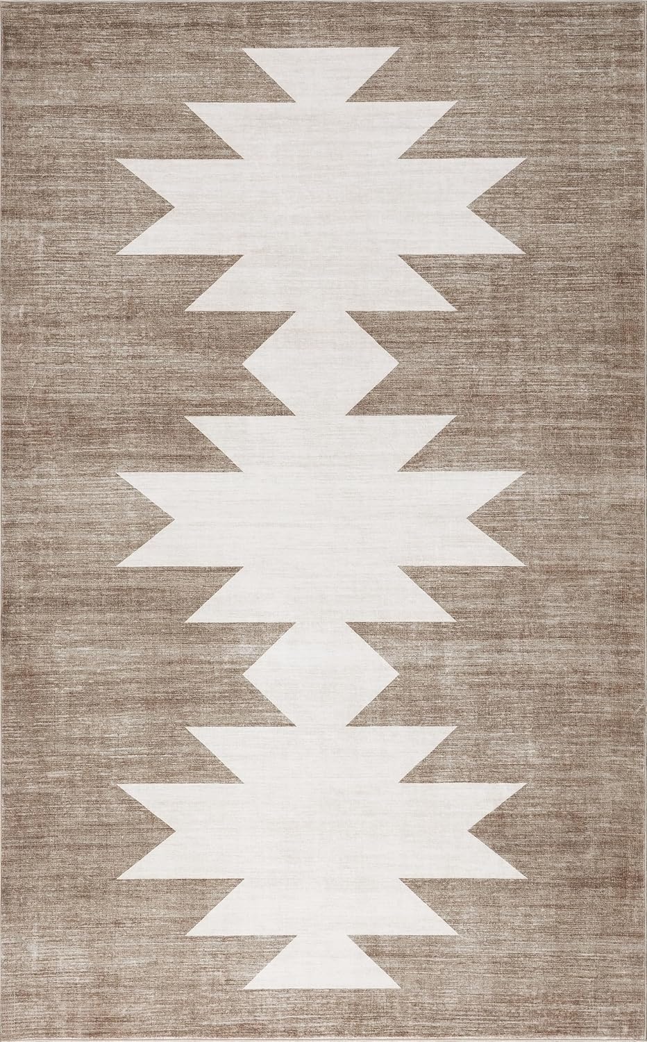 image:imageJONATHAN Y Washable Peyton Minimalist Geometric Totem 2 x 8 Runner Rug Charcoal and Cream Southwestern Modern MachineWashable LowPile Polyester with NonSlip Backing for Hallway WSH510H28BeigeCream
